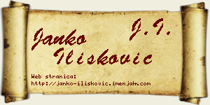 Janko Ilišković vizit kartica